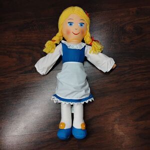Vintage 1977 17" Swiss Miss Plush‎ Doll Figurine Rag Blue & White Apron